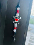 Jesus loves you car hanger