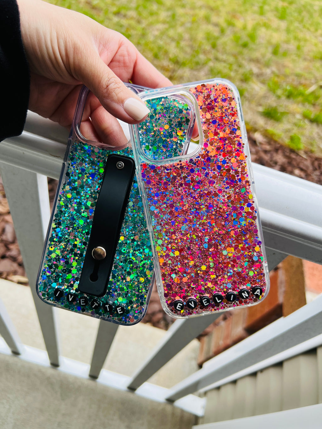 *NEW* glitter phone case with name (loop not included) *free shipping*