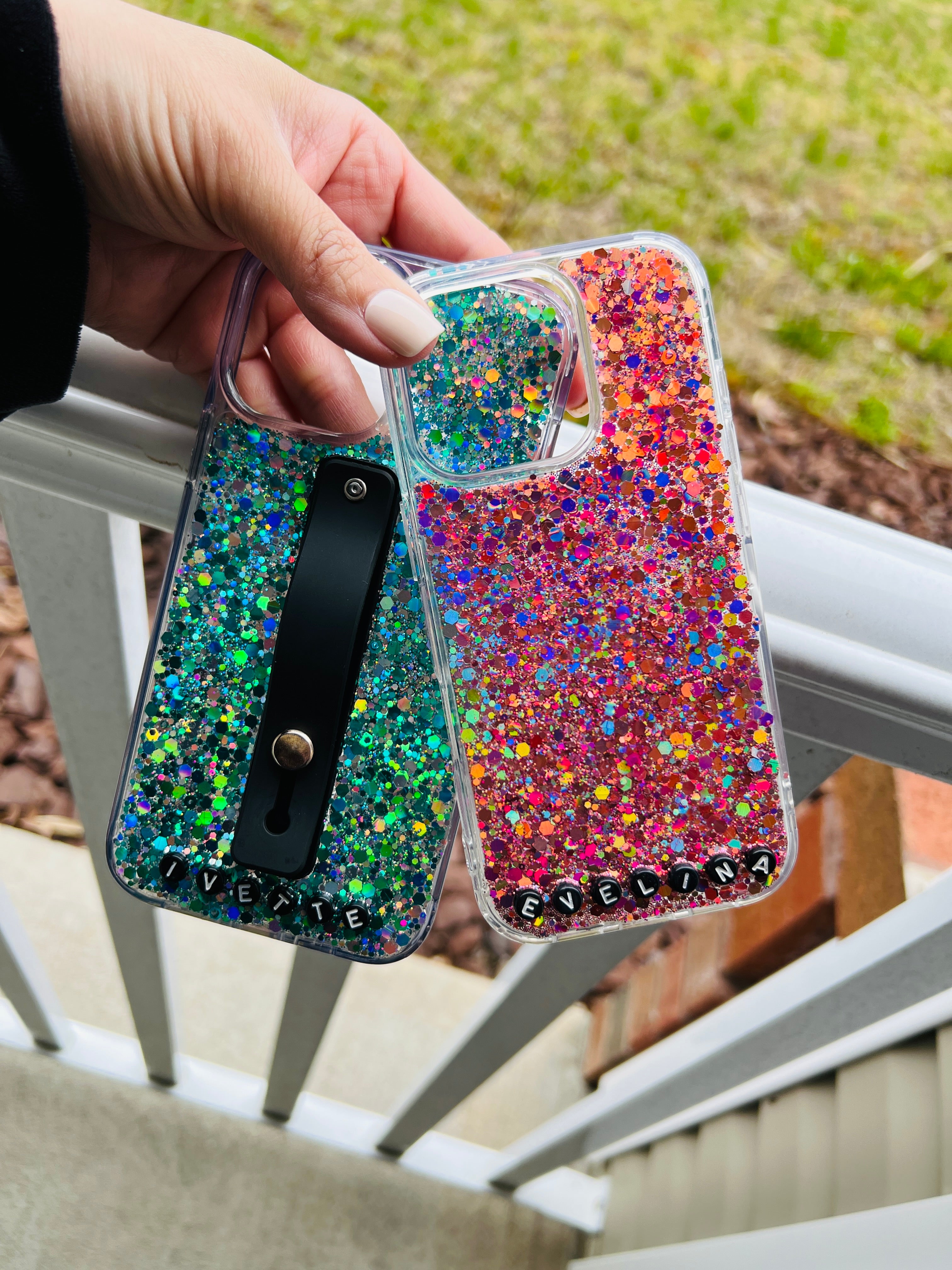 *NEW* glitter phone case with name (loop not included) *free shipping*