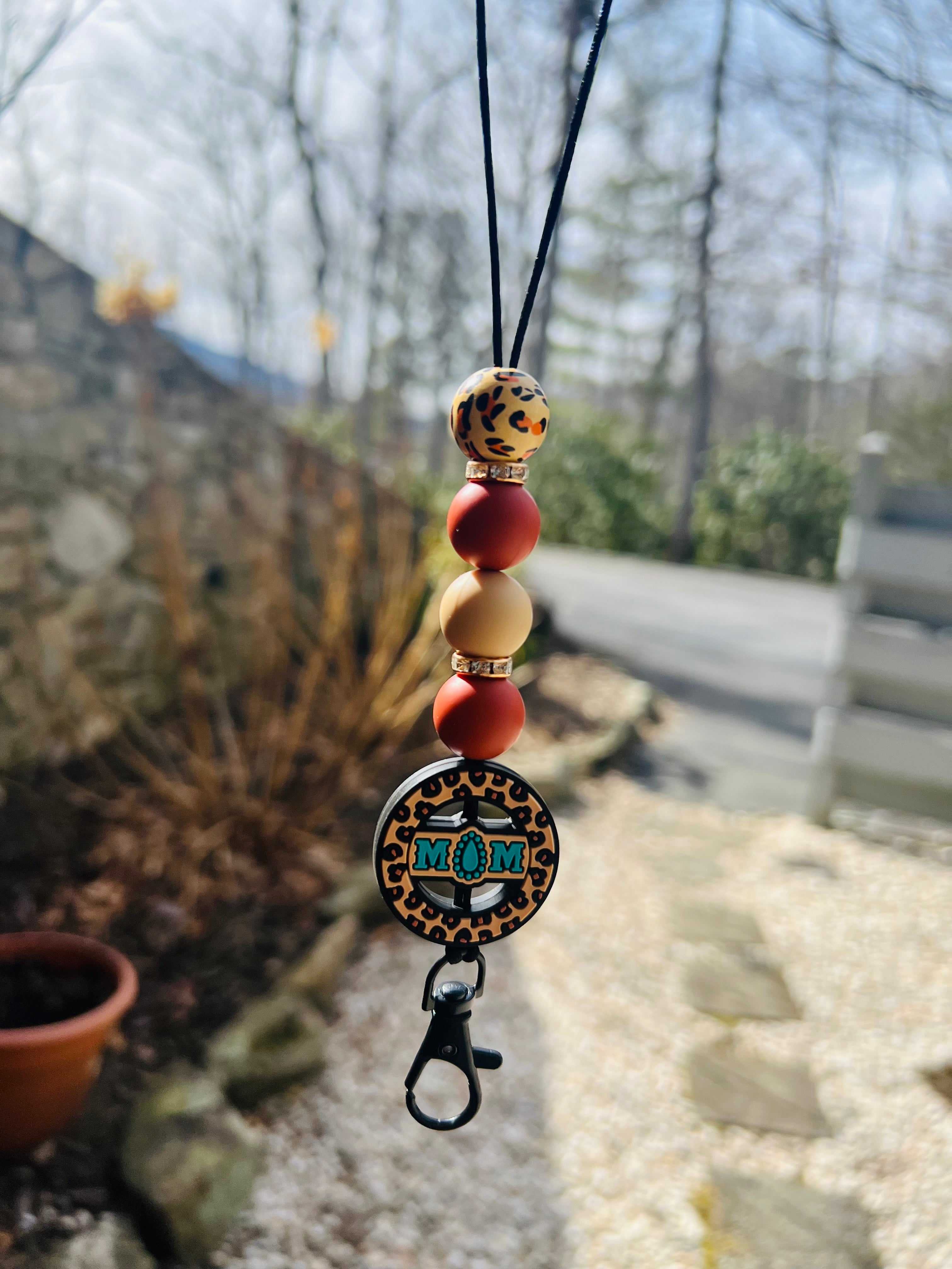 Mom teal/brown car hanger
