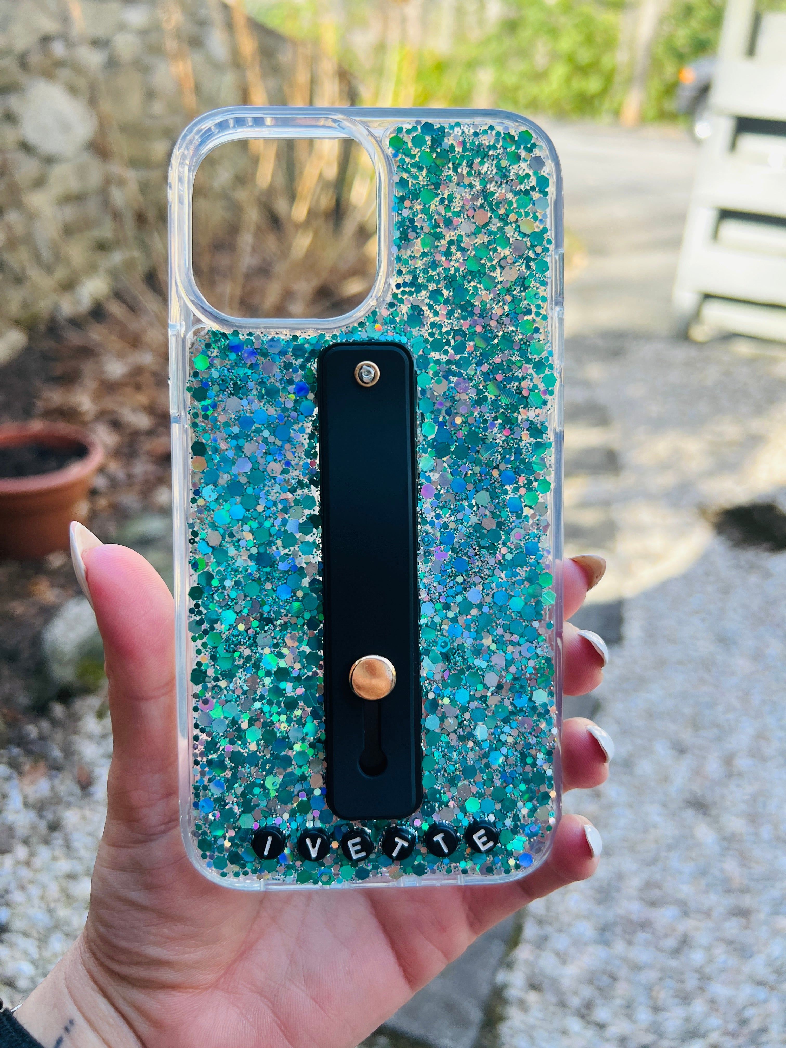 *NEW* glitter phone case with name (loop not included) *free shipping*