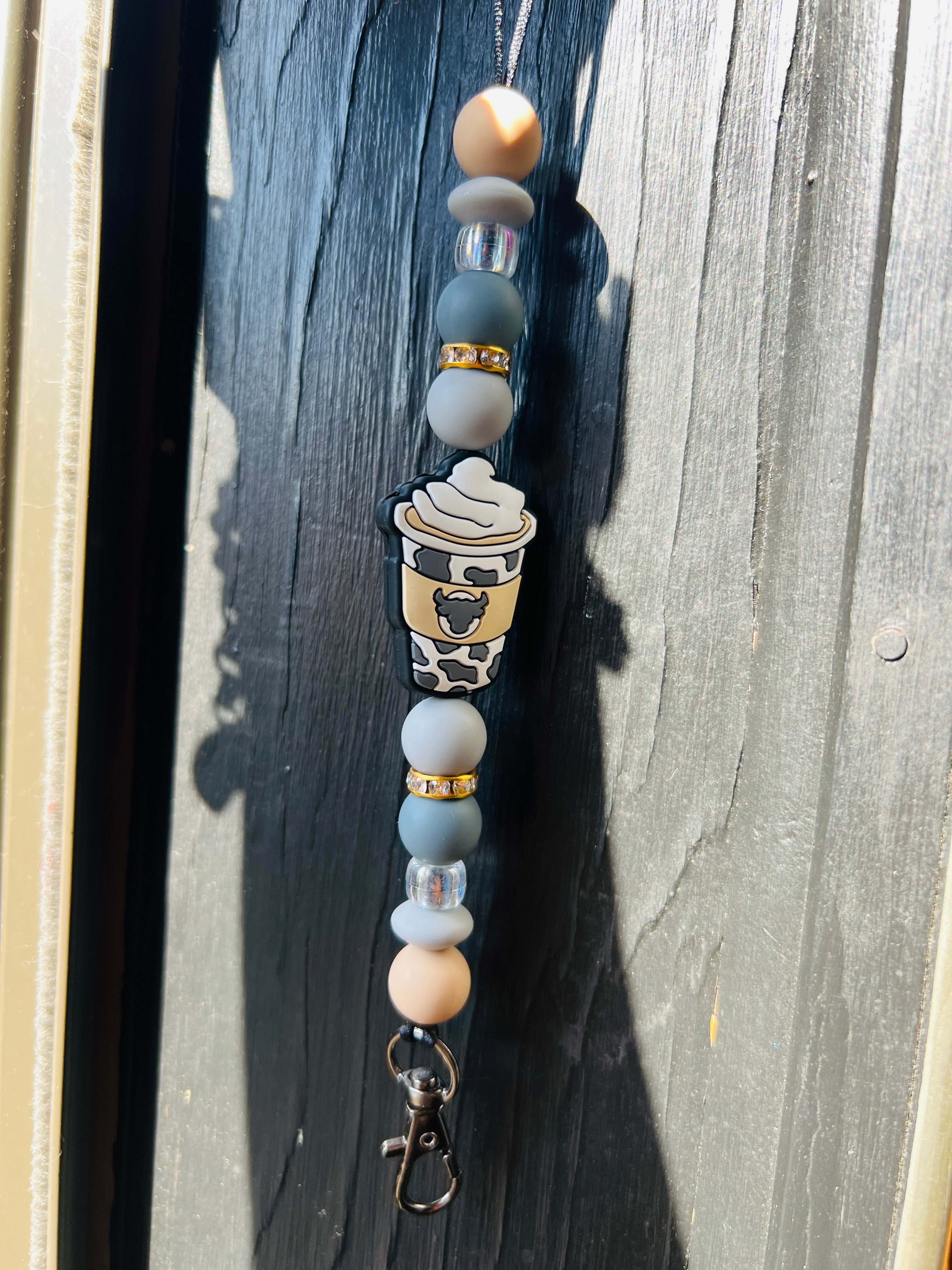 coffee print car hanger