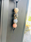 leopard sparkly keychain